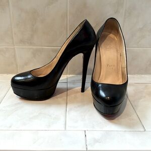 Christian Louboutin, black leather pumps size 36 1/2 which is a 6 1/2